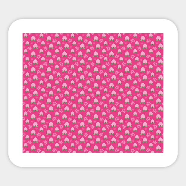 Peach Fruit Pattern Sticker by saradaboru